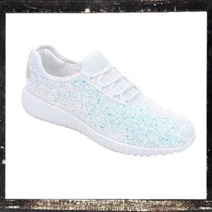 white glitter trainers womens